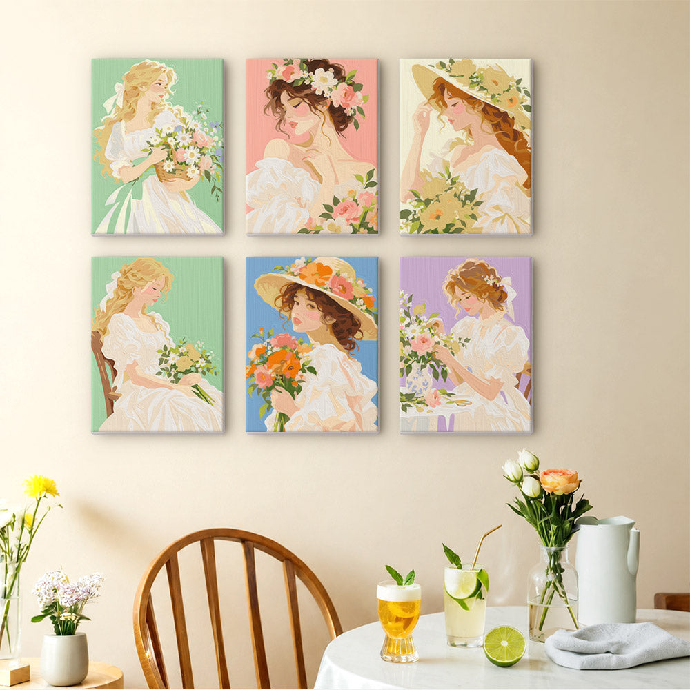 Ruffled Gowns and Garden Posies mini paint by numbers – image 14