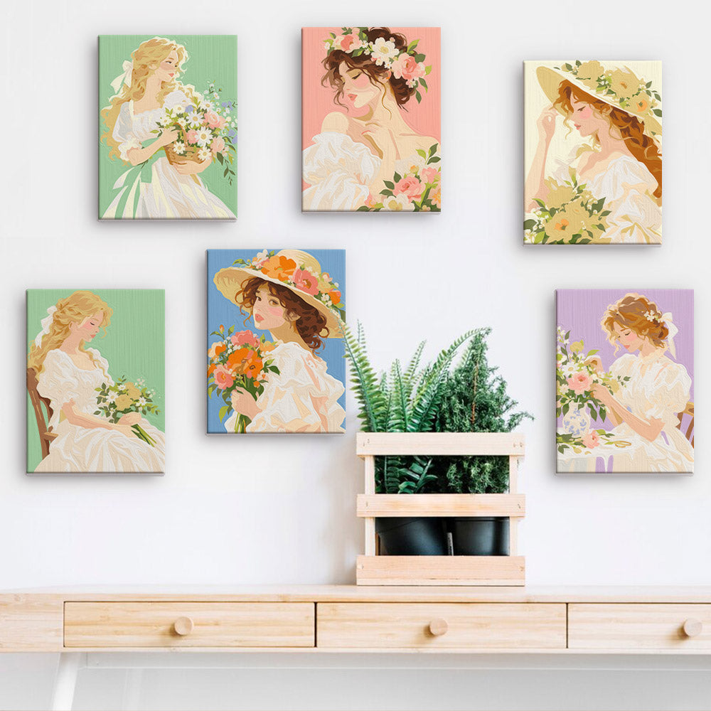 Ruffled Gowns and Garden Posies mini paint by numbers – image 15