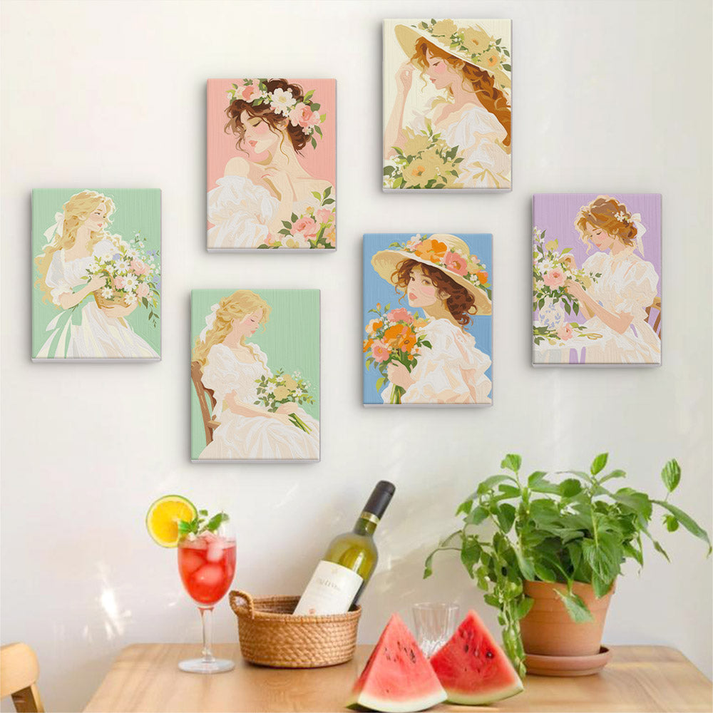 Ruffled Gowns and Garden Posies mini paint by numbers – image 17