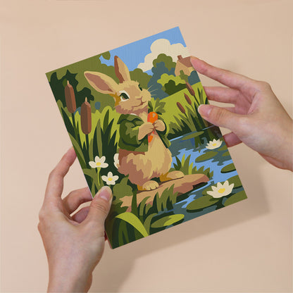 Waistcoat Bunnies in Poppies mini paint by numbers – image 6