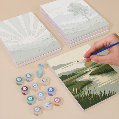 Minimalist Green Landscapes mini paint by numbers – image 4