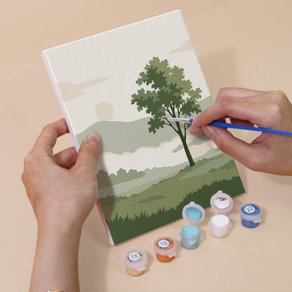 Minimalist Green Landscapes mini paint by numbers – image 5