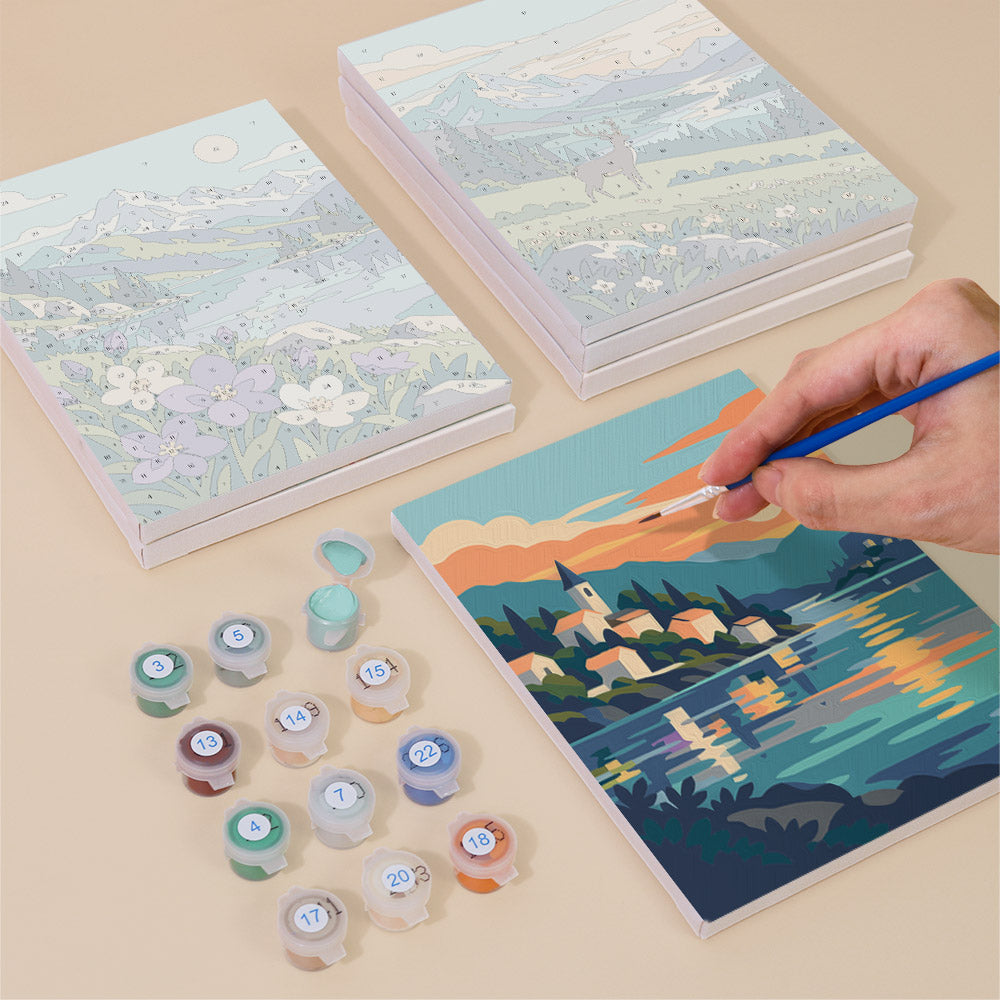 Scenic Mountain Lakes mini paint by numbers – image 4