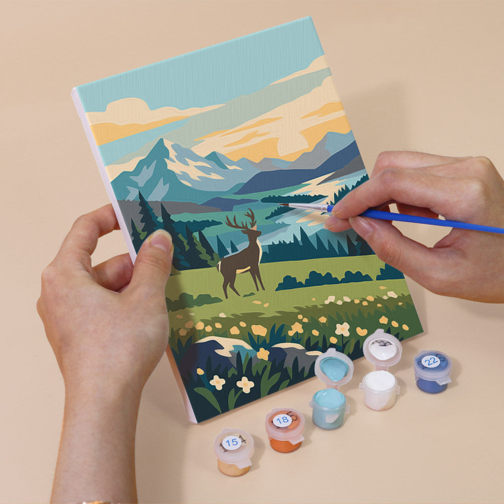 Scenic Mountain Lakes mini paint by numbers – image 5