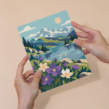 Scenic Mountain Lakes mini paint by numbers – image 6