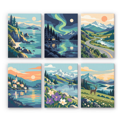 Scenic Mountain Lakes mini paint by numbers – image 7