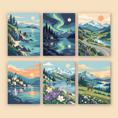 Scenic Mountain Lakes mini paint by numbers – image 8