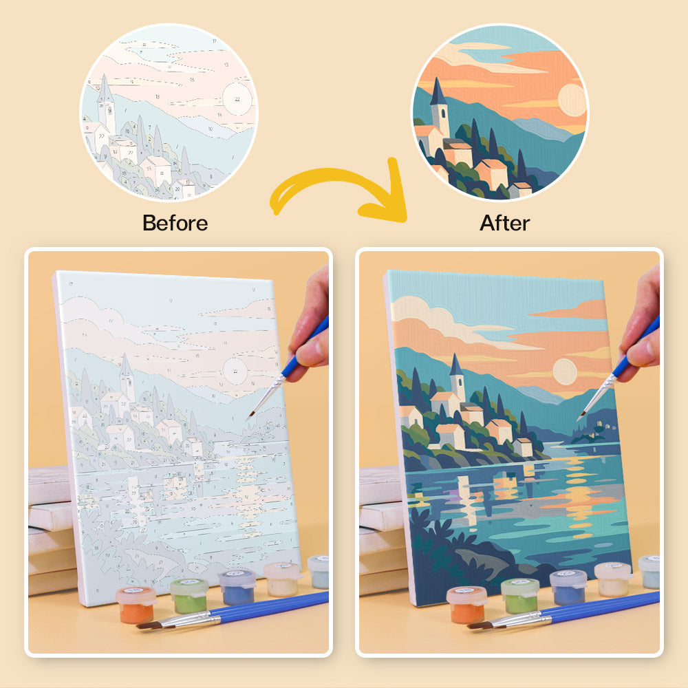 Scenic Mountain Lakes mini paint by numbers – image 10