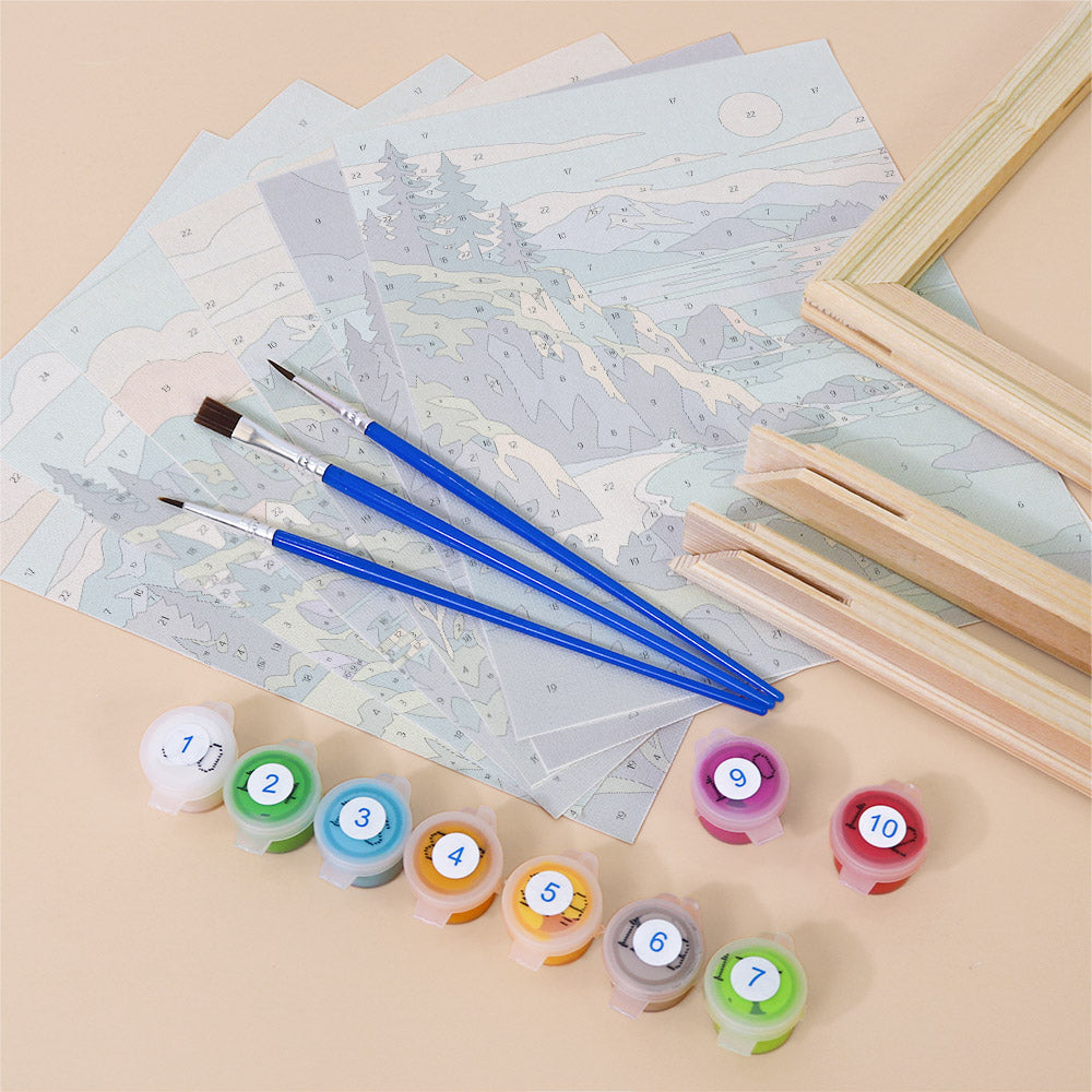 Scenic Mountain Lakes mini paint by numbers – image 11