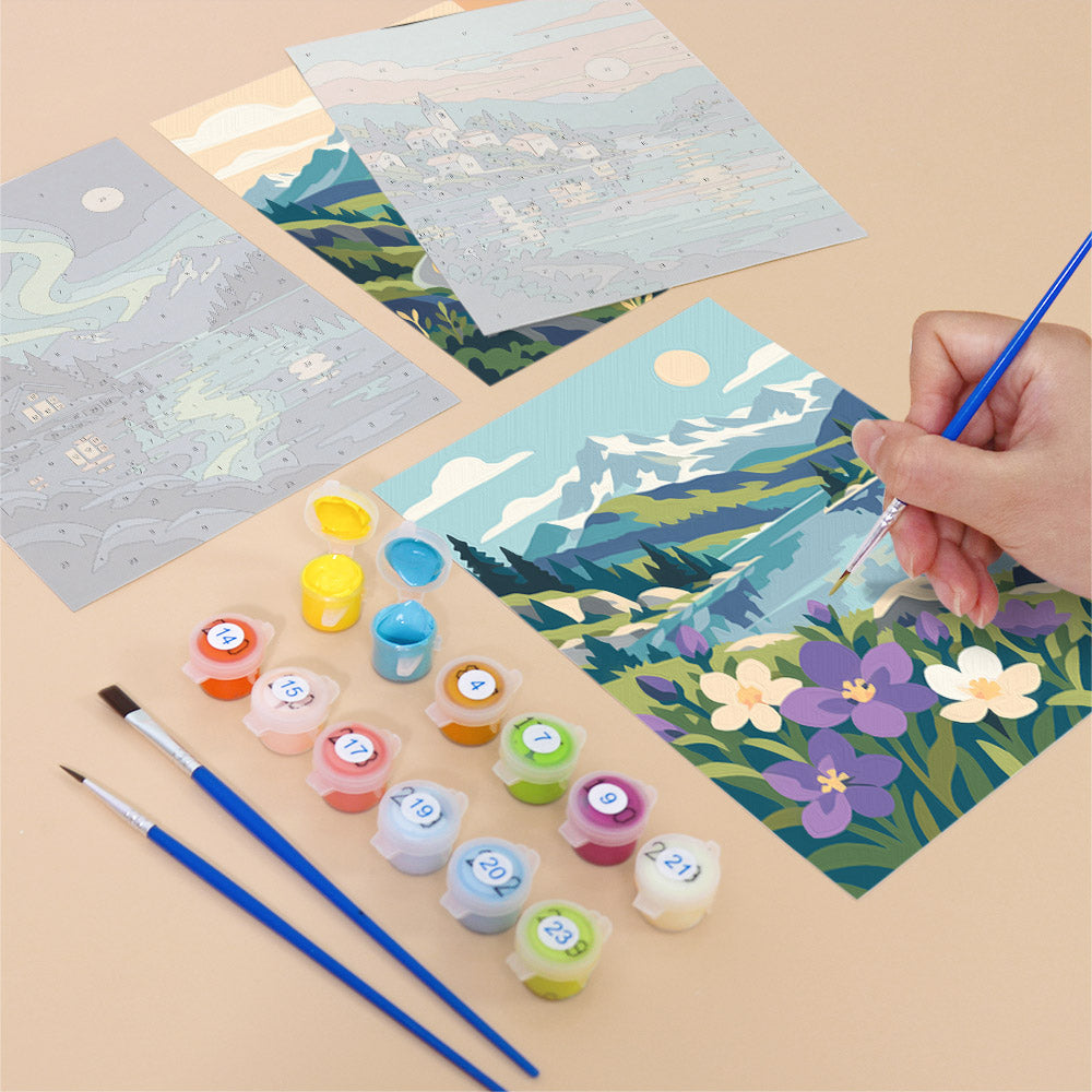 Scenic Mountain Lakes mini paint by numbers – image 12