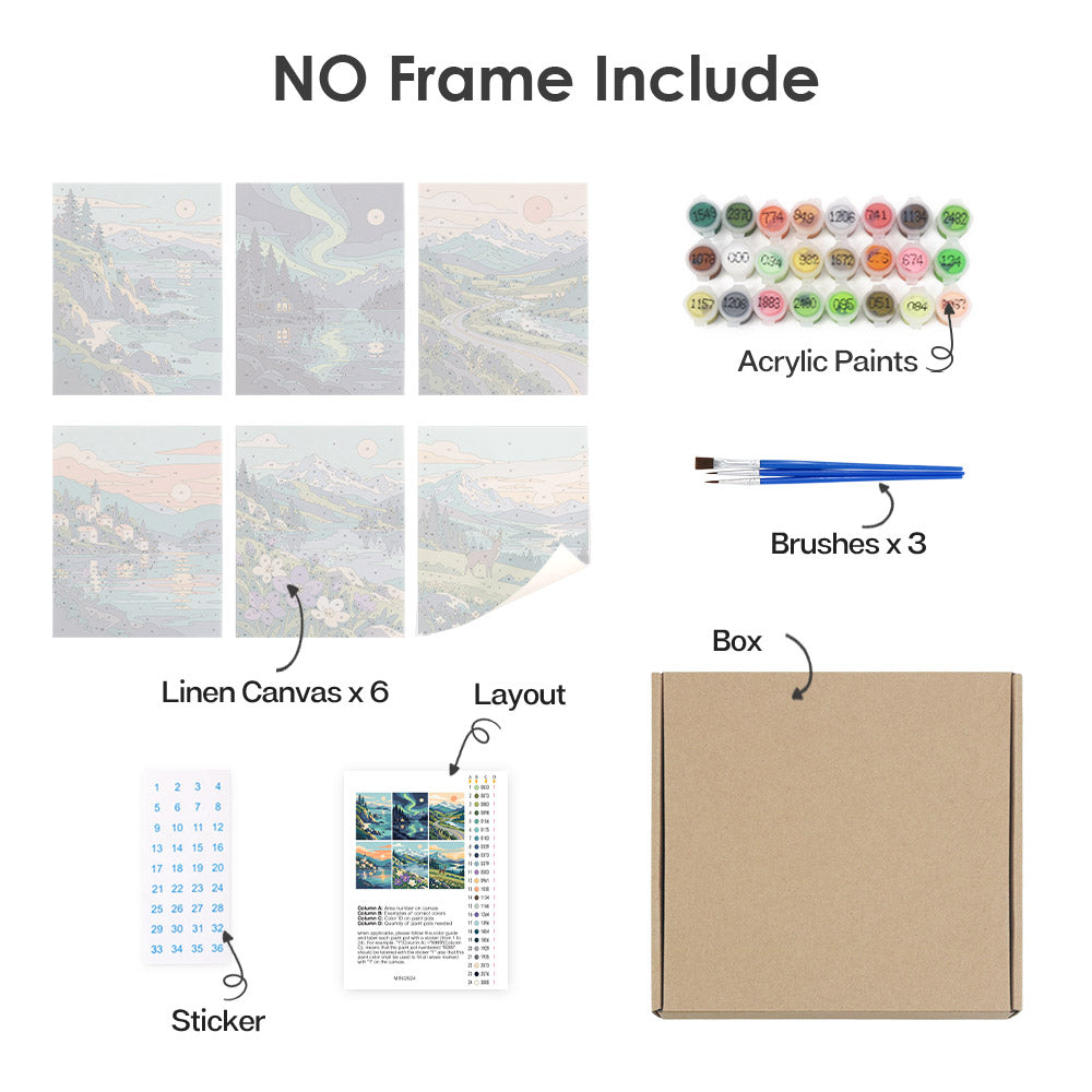 Scenic Mountain Lakes mini paint by numbers – image 19