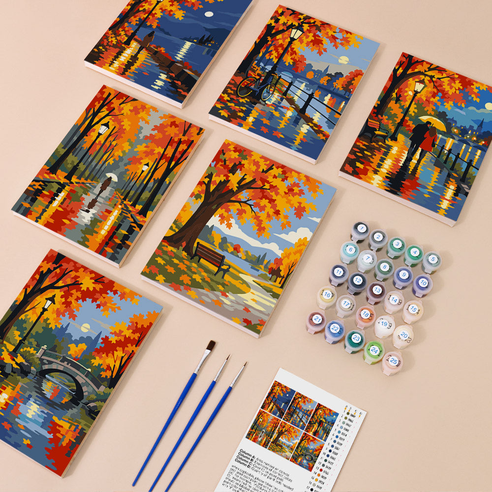 Autumn Park Reflections mini paint by numbers – image 1