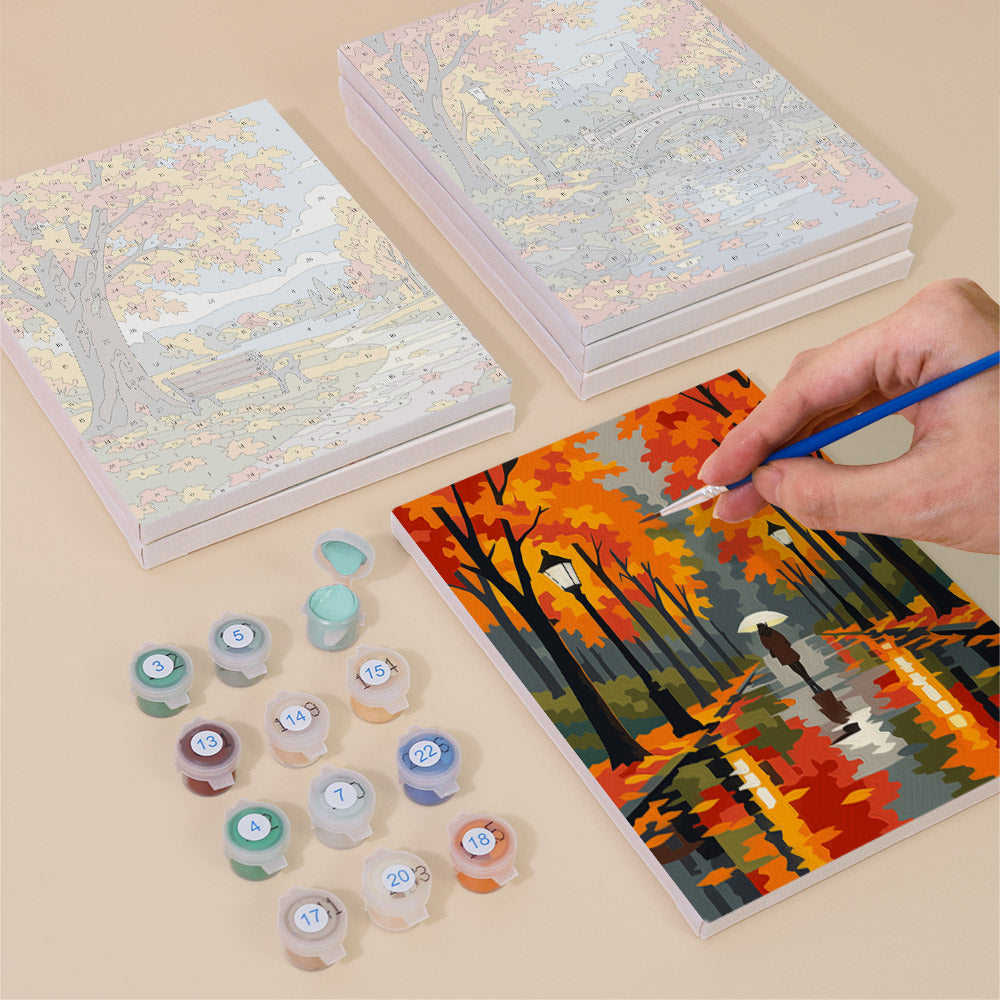 Autumn Park Reflections mini paint by numbers – image 4
