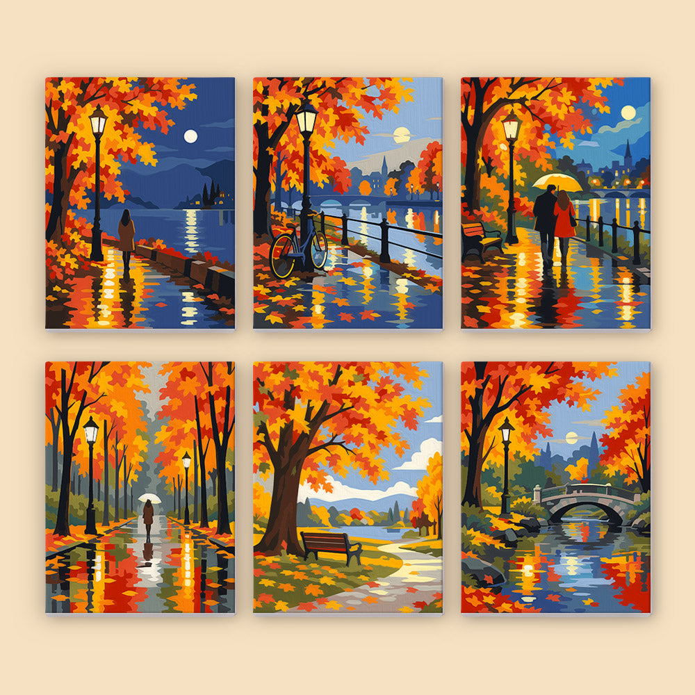 Autumn Park Reflections mini paint by numbers – image 8