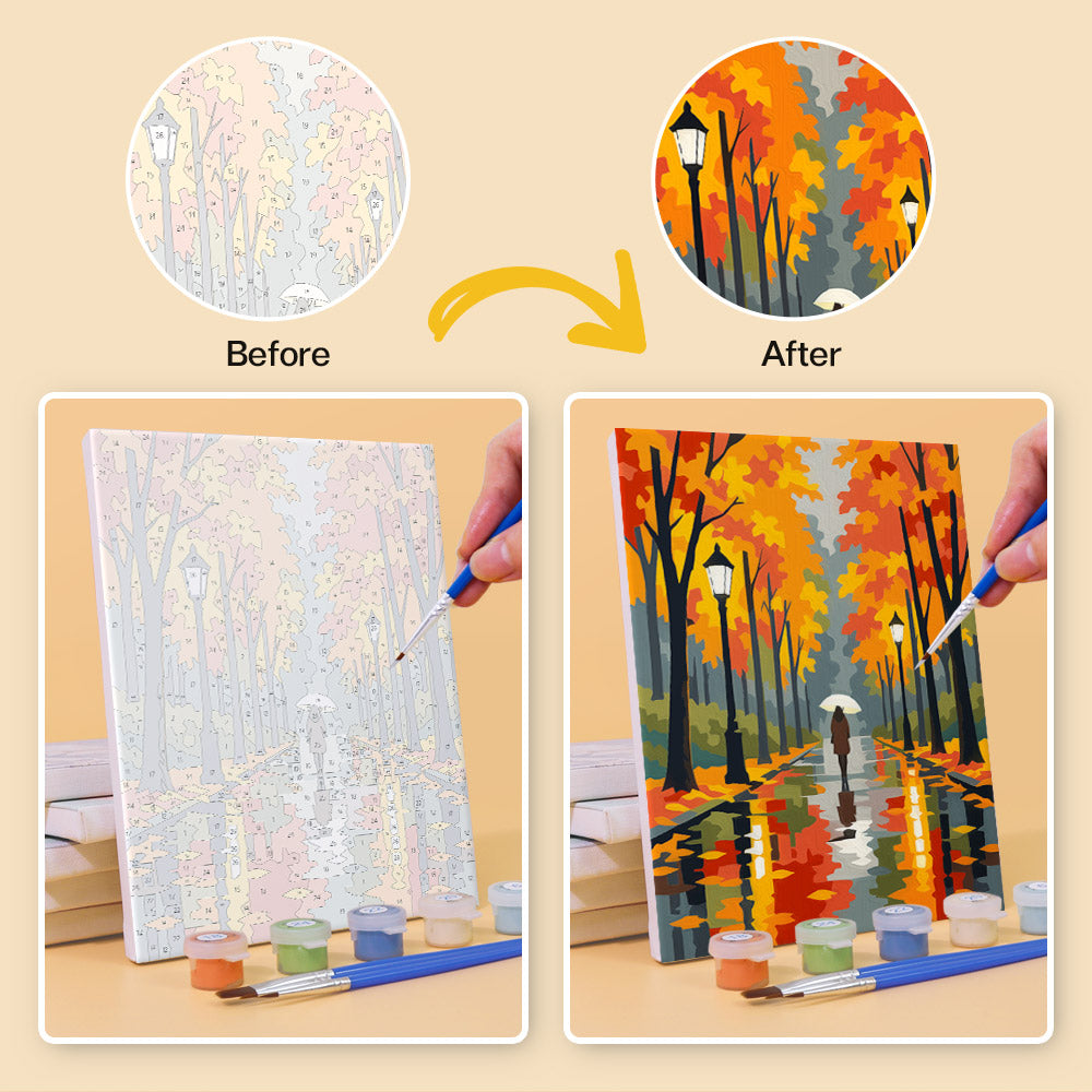 Autumn Park Reflections mini paint by numbers – image 10