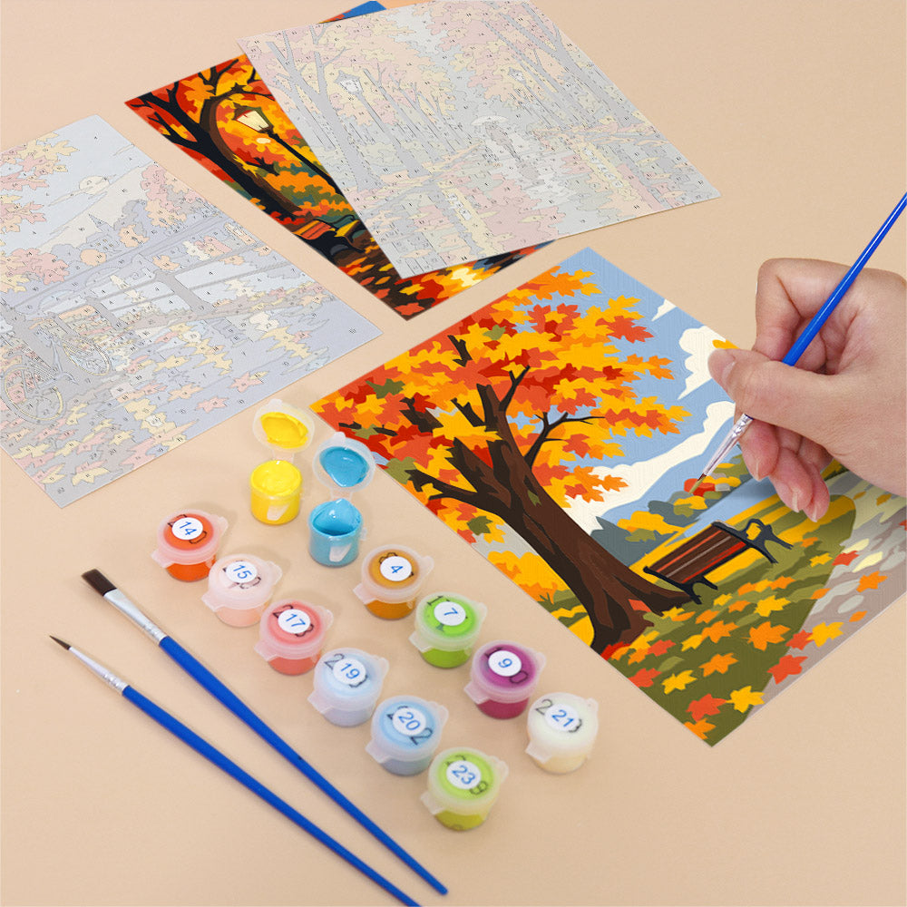 Autumn Park Reflections mini paint by numbers – image 12