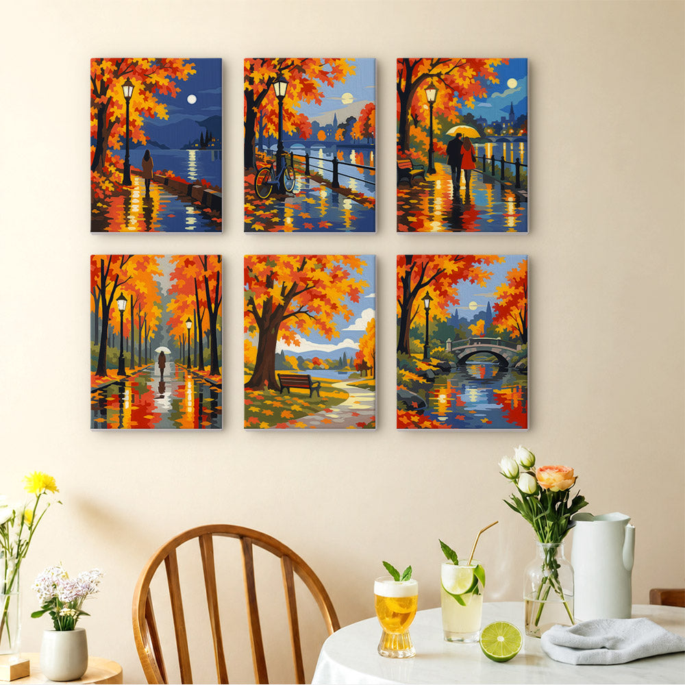 Autumn Park Reflections mini paint by numbers – image 14