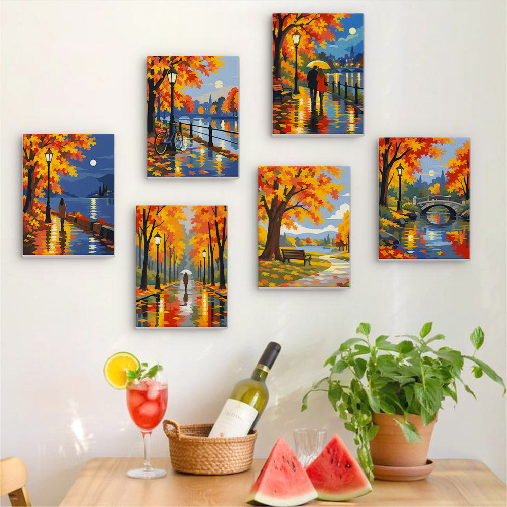 Autumn Park Reflections mini paint by numbers – image 17
