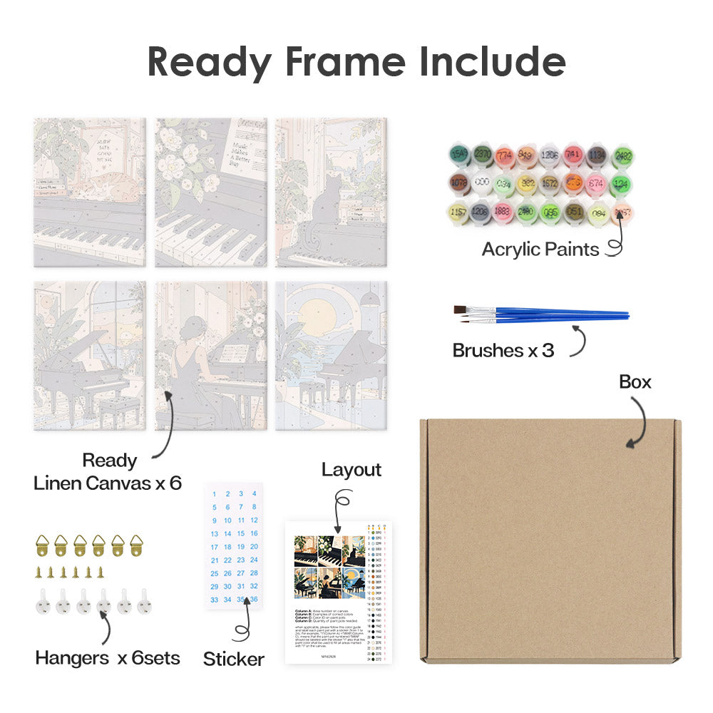 Piano Room Moments mini paint by numbers – image 20