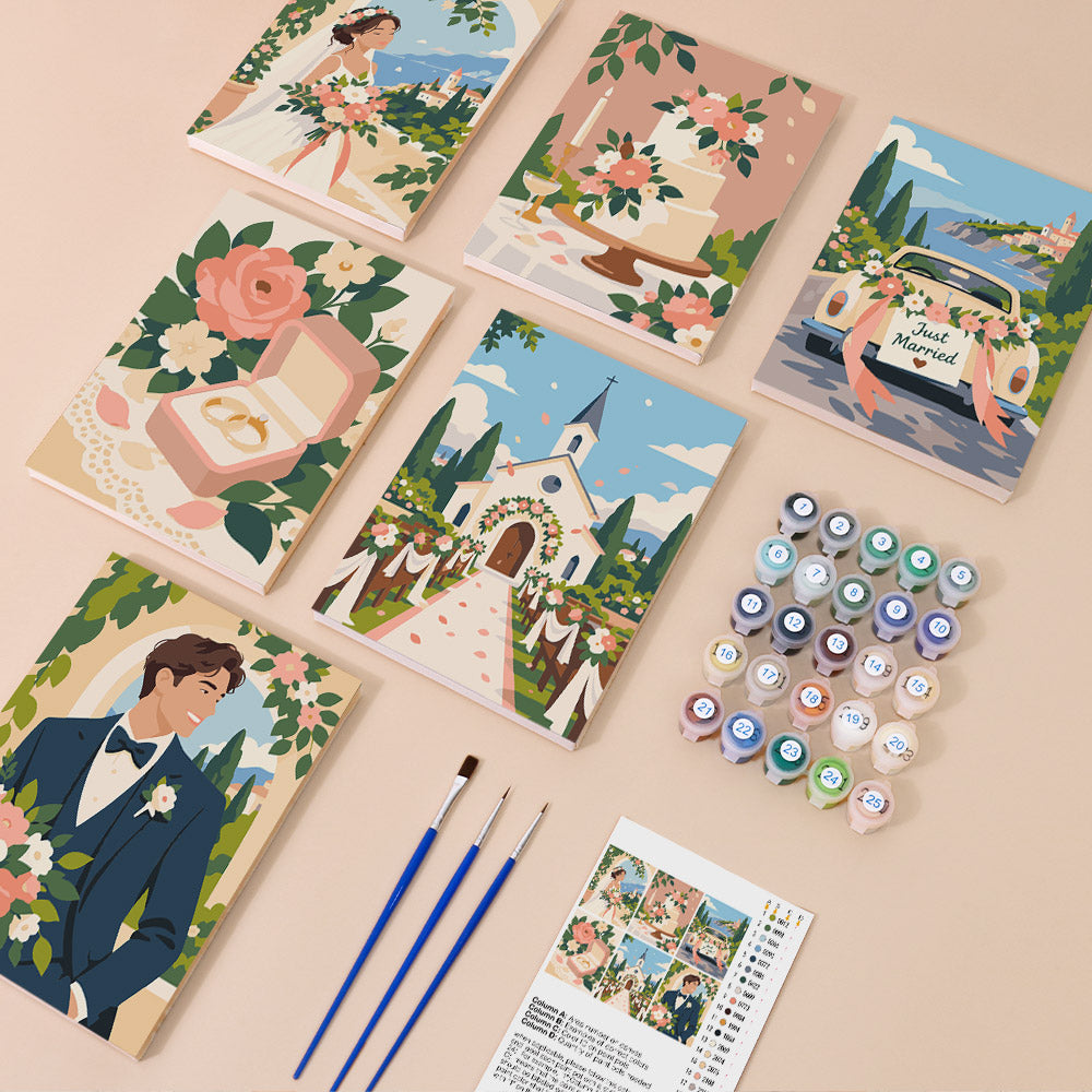 Romantic Wedding Memories mini paint by numbers – image 1