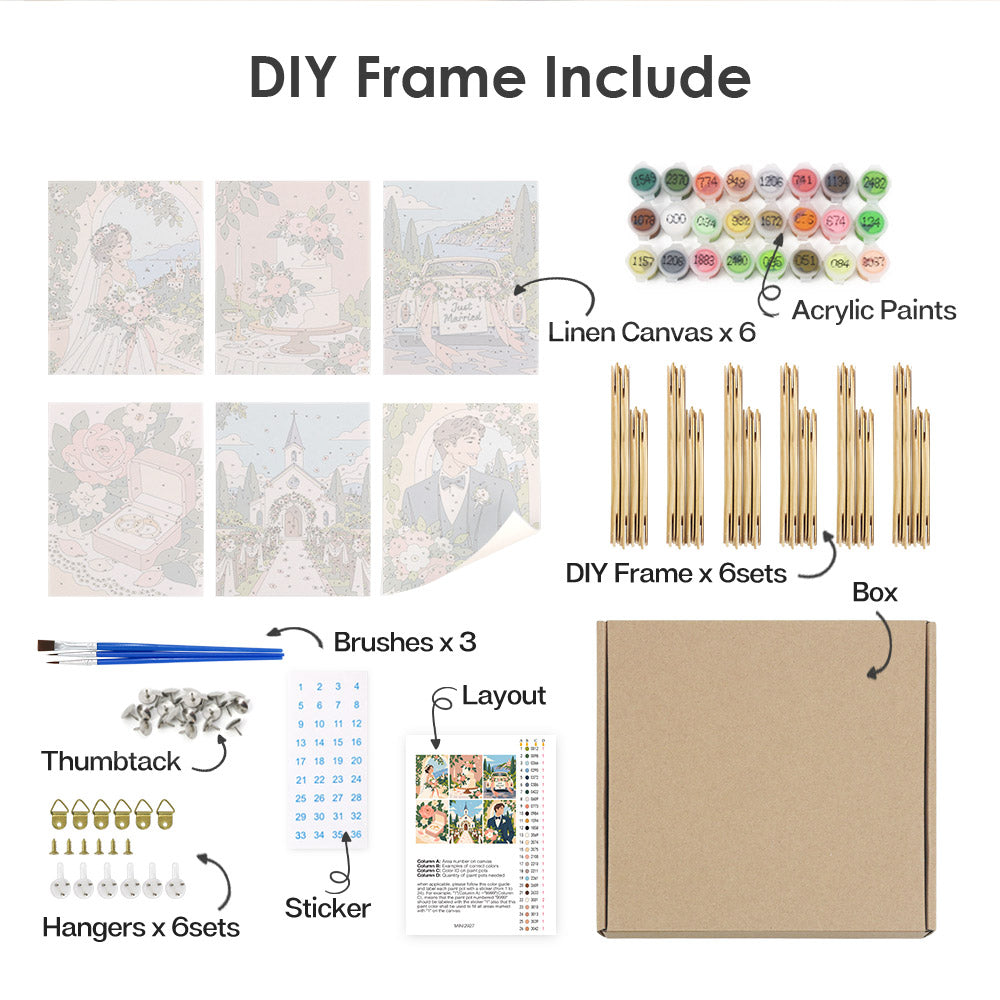 Romantic Wedding Memories mini paint by numbers – image 18
