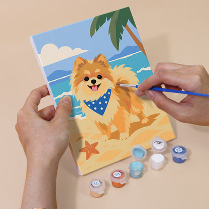 Fluffy Pomeranian Seasons mini paint by numbers – image 5