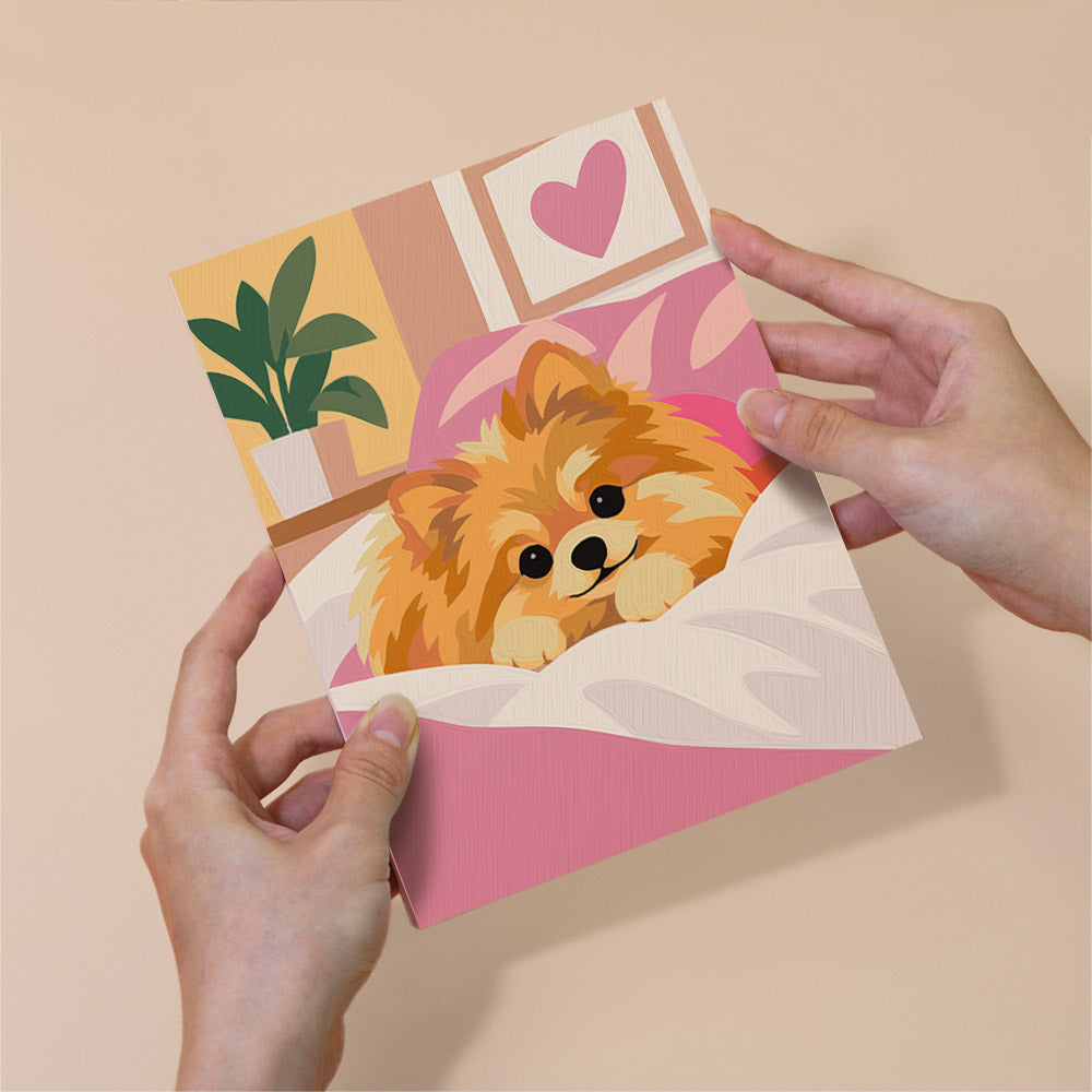Fluffy Pomeranian Seasons mini paint by numbers – image 6