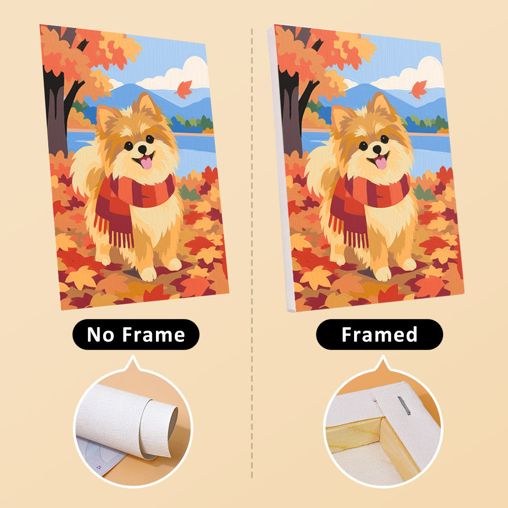 Fluffy Pomeranian Seasons mini paint by numbers – image 13