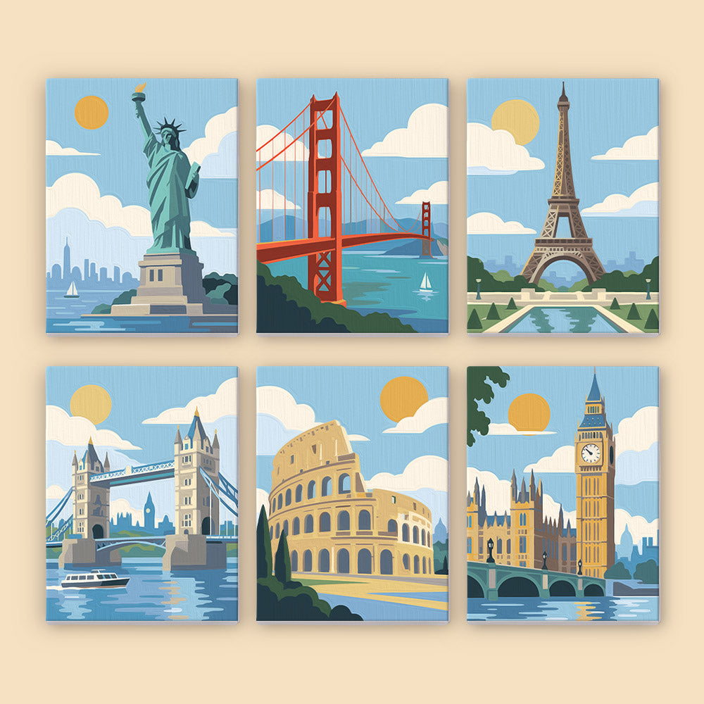 World Landmarks mini paint by numbers – image 8