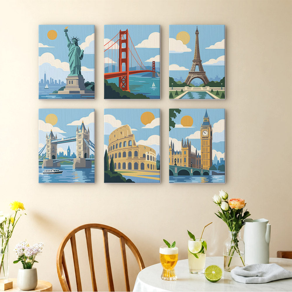 World Landmarks mini paint by numbers – image 14