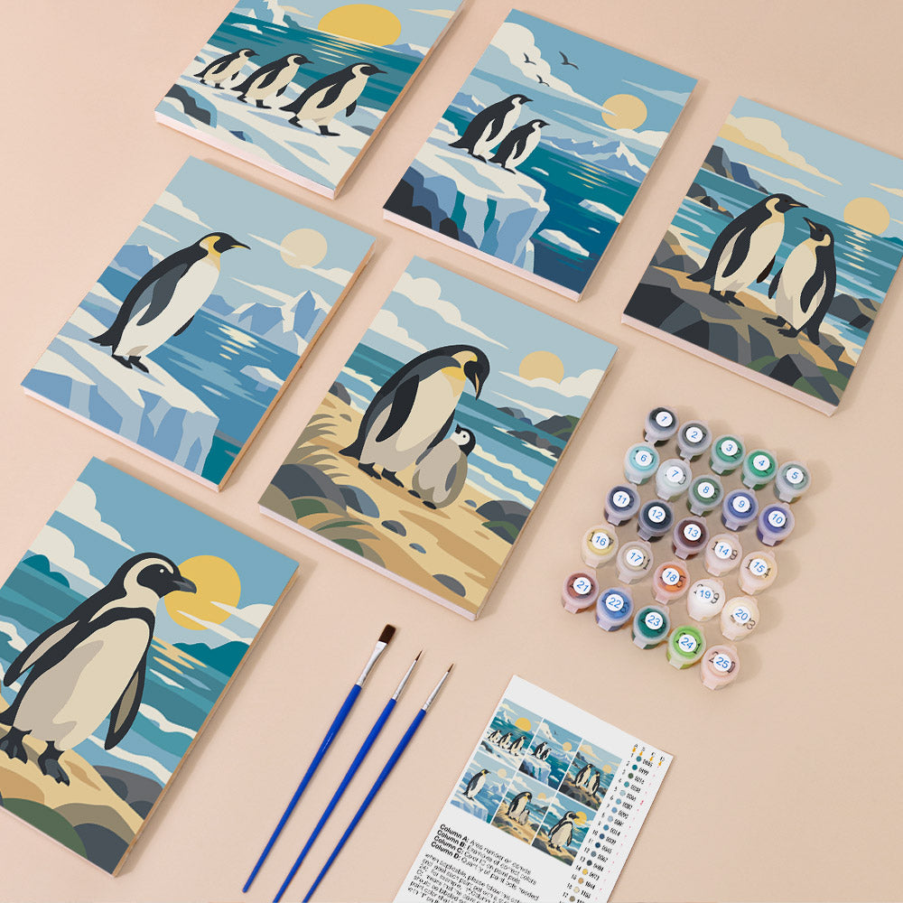 Antarctic Penguins mini paint by numbers – image 1