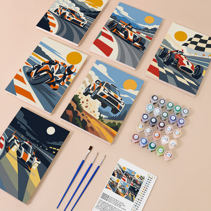 Racing Action mini paint by numbers – image 1