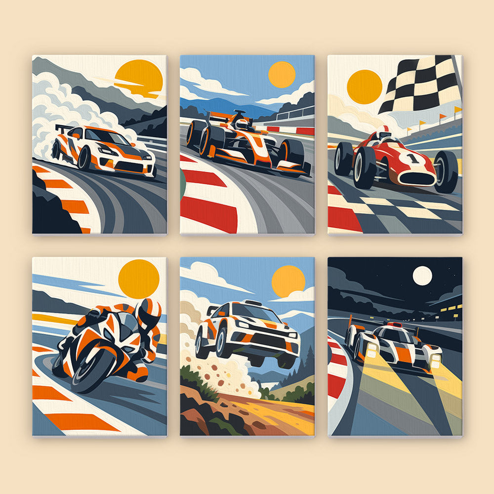 Racing Action mini paint by numbers – image 8