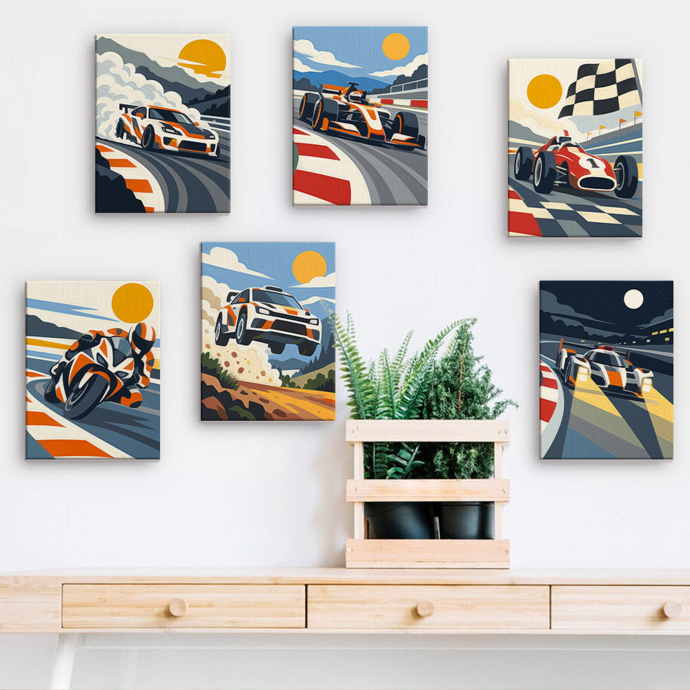 Racing Action mini paint by numbers – image 15