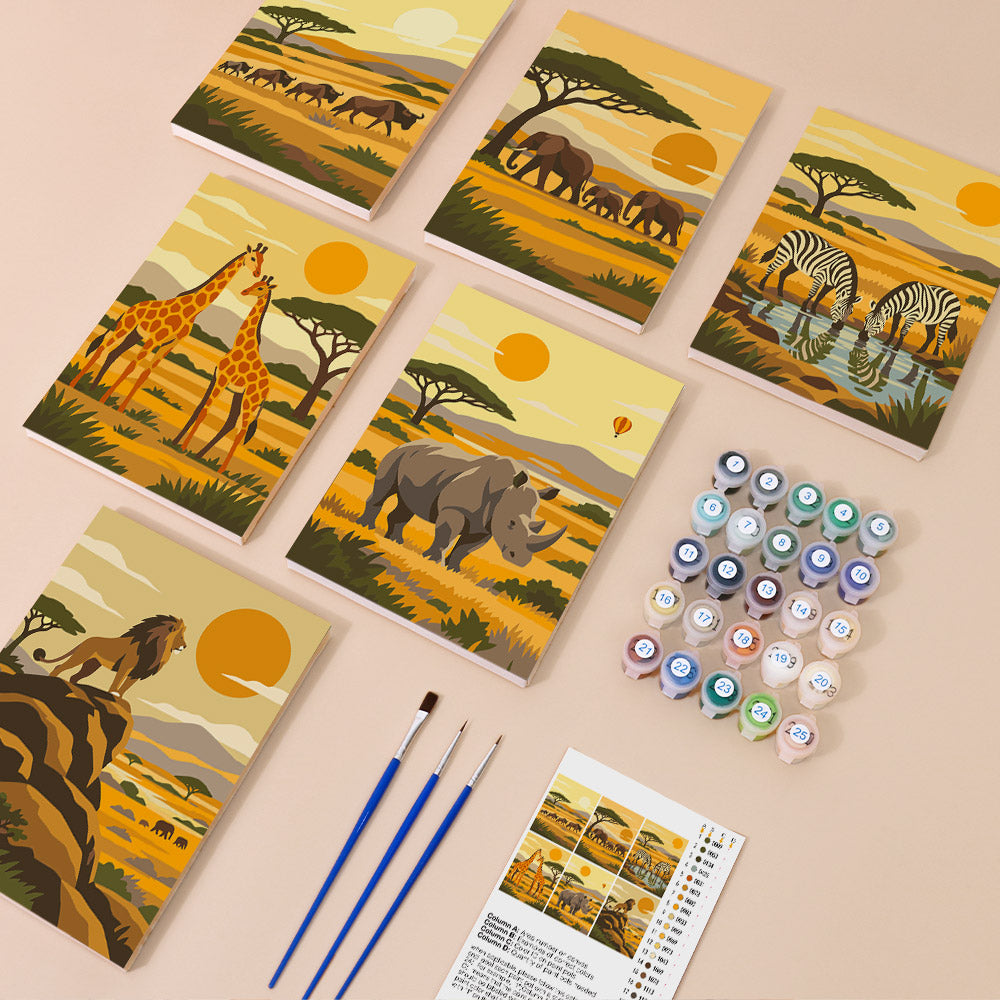 African Safari mini paint by numbers – image 1