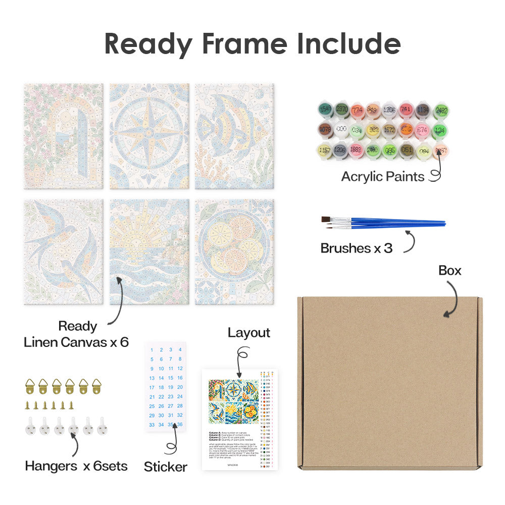 Mediterranean Mosaics mini paint by numbers – image 20
