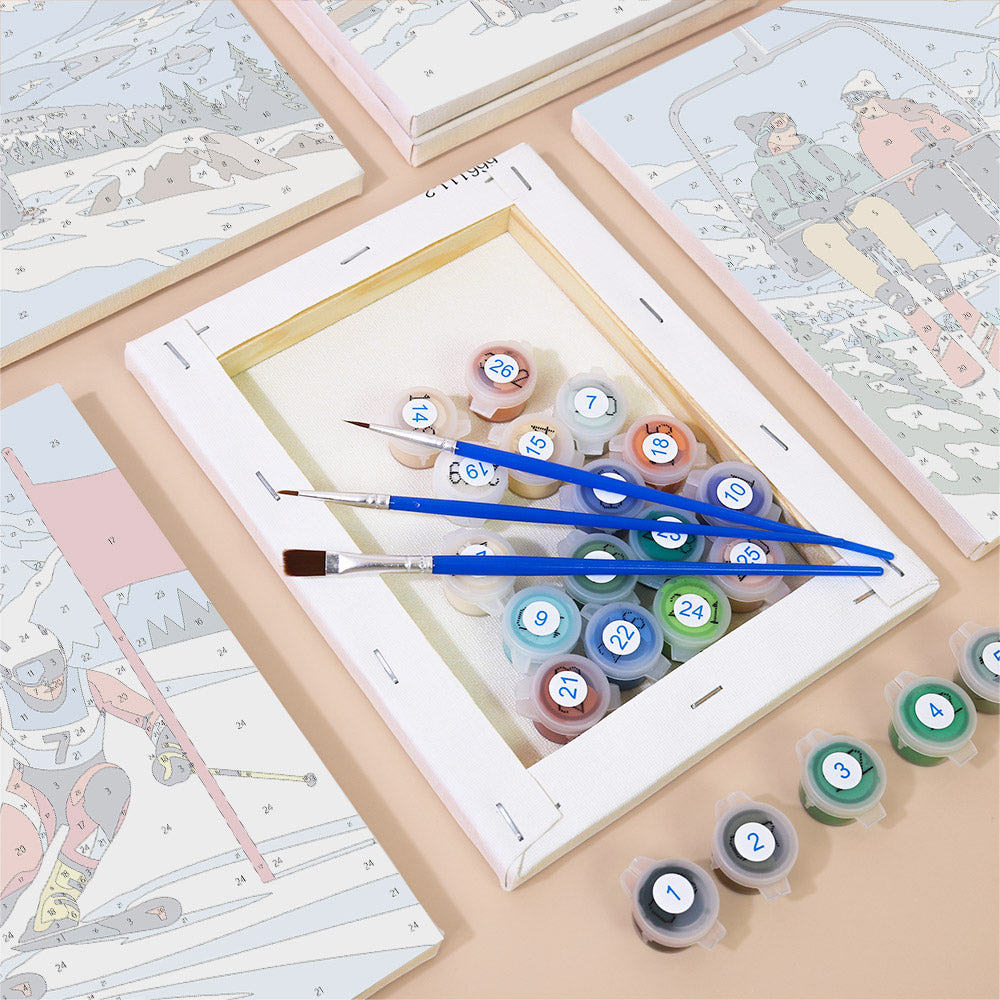 Alpine Ski Days mini paint by numbers – image 2