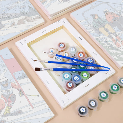 Alpine Ski Days mini paint by numbers – image 2