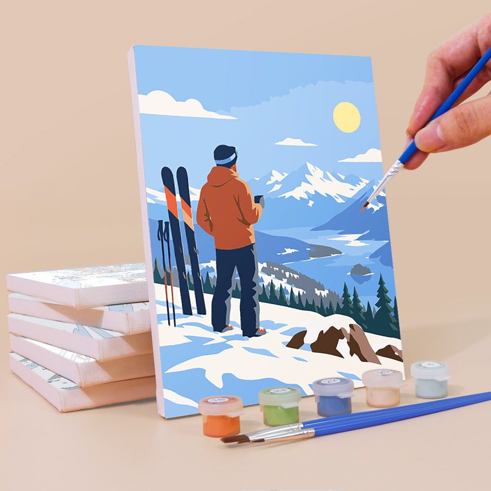 Alpine Ski Days mini paint by numbers – image 3