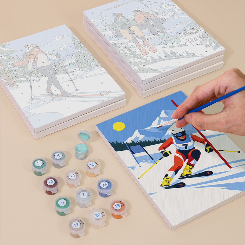 Alpine Ski Days mini paint by numbers – image 4