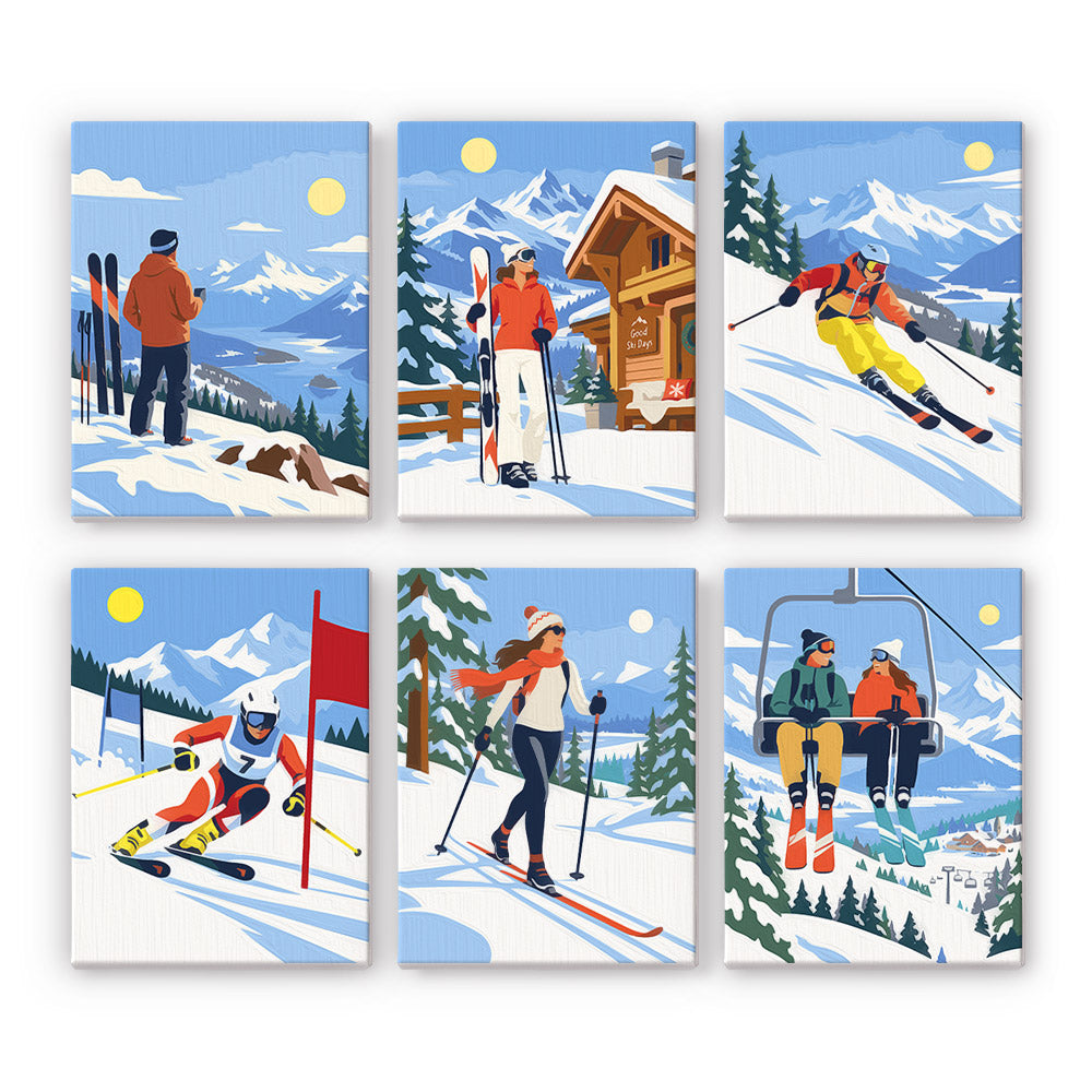 Alpine Ski Days mini paint by numbers – image 7