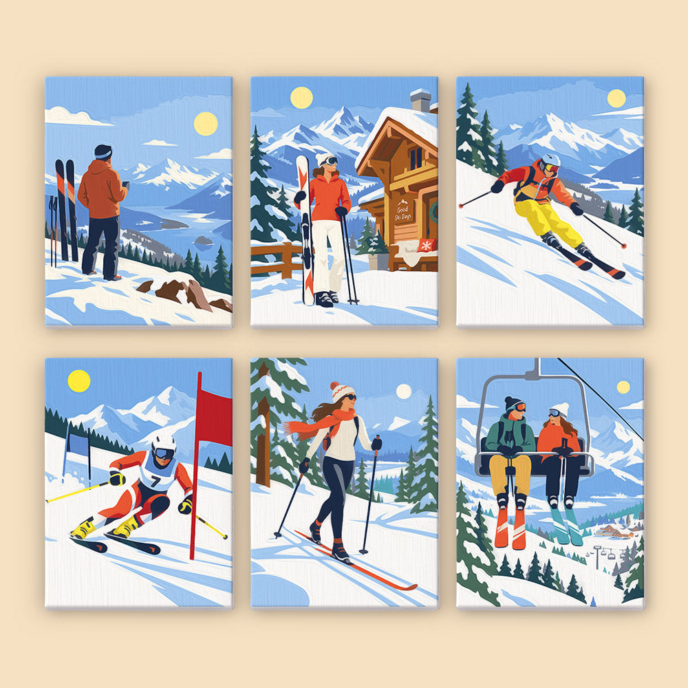 Alpine Ski Days mini paint by numbers – image 8