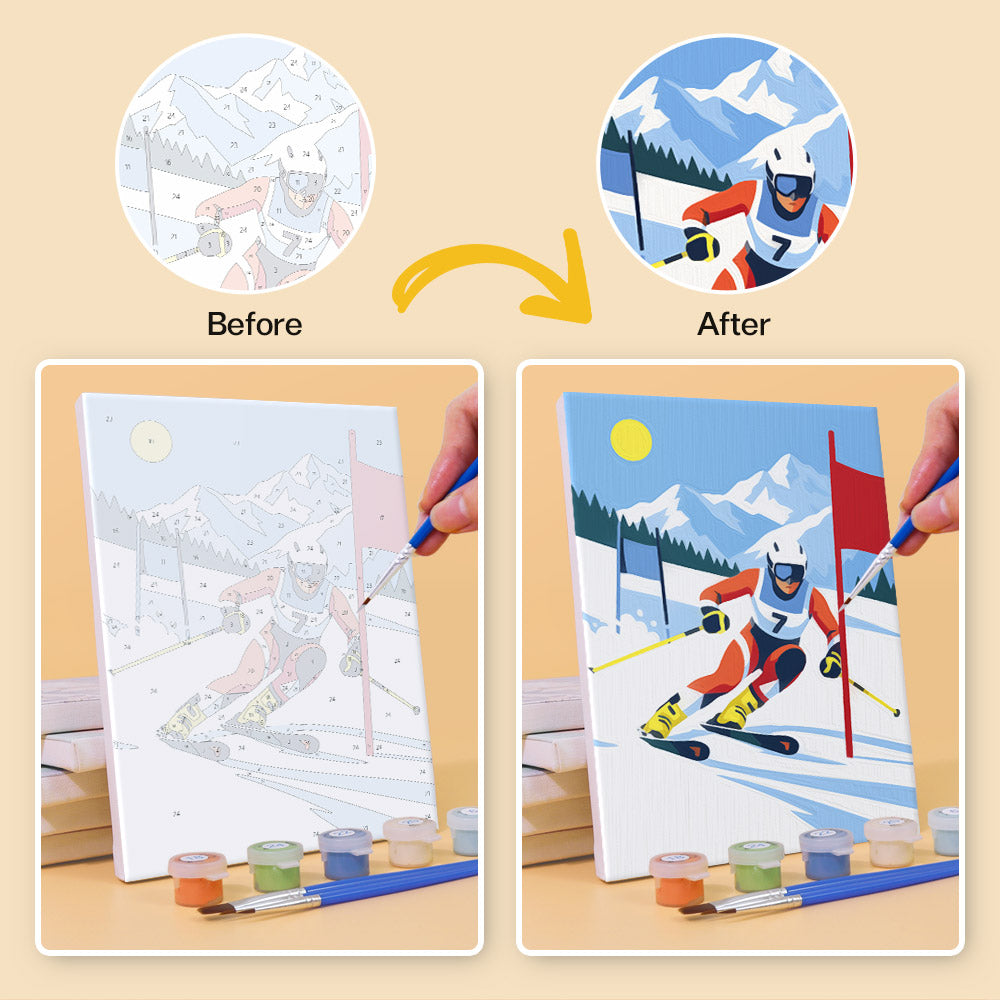 Alpine Ski Days mini paint by numbers – image 10