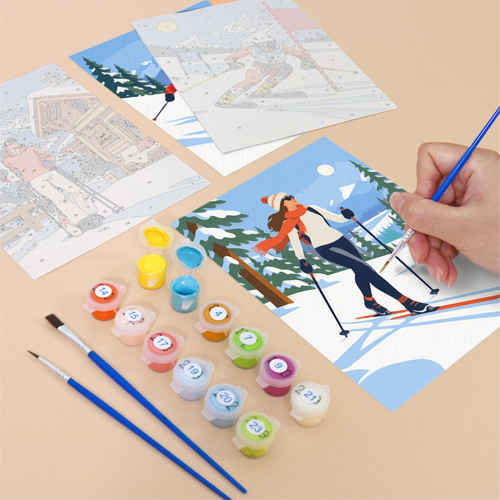 Alpine Ski Days mini paint by numbers – image 12