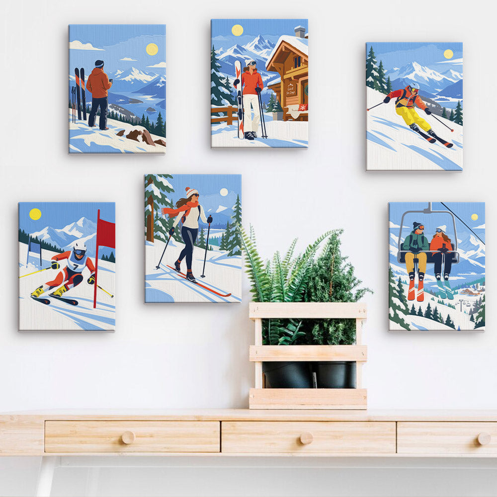Alpine Ski Days mini paint by numbers – image 15