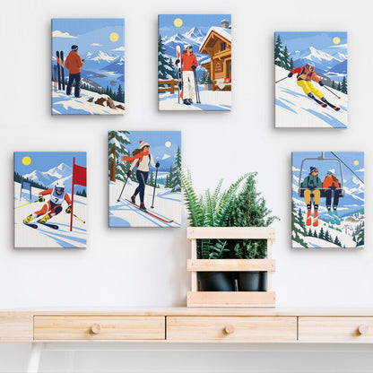 Alpine Ski Days mini paint by numbers – image 15