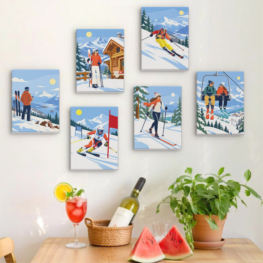 Alpine Ski Days mini paint by numbers – image 17