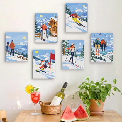 Alpine Ski Days mini paint by numbers – image 17