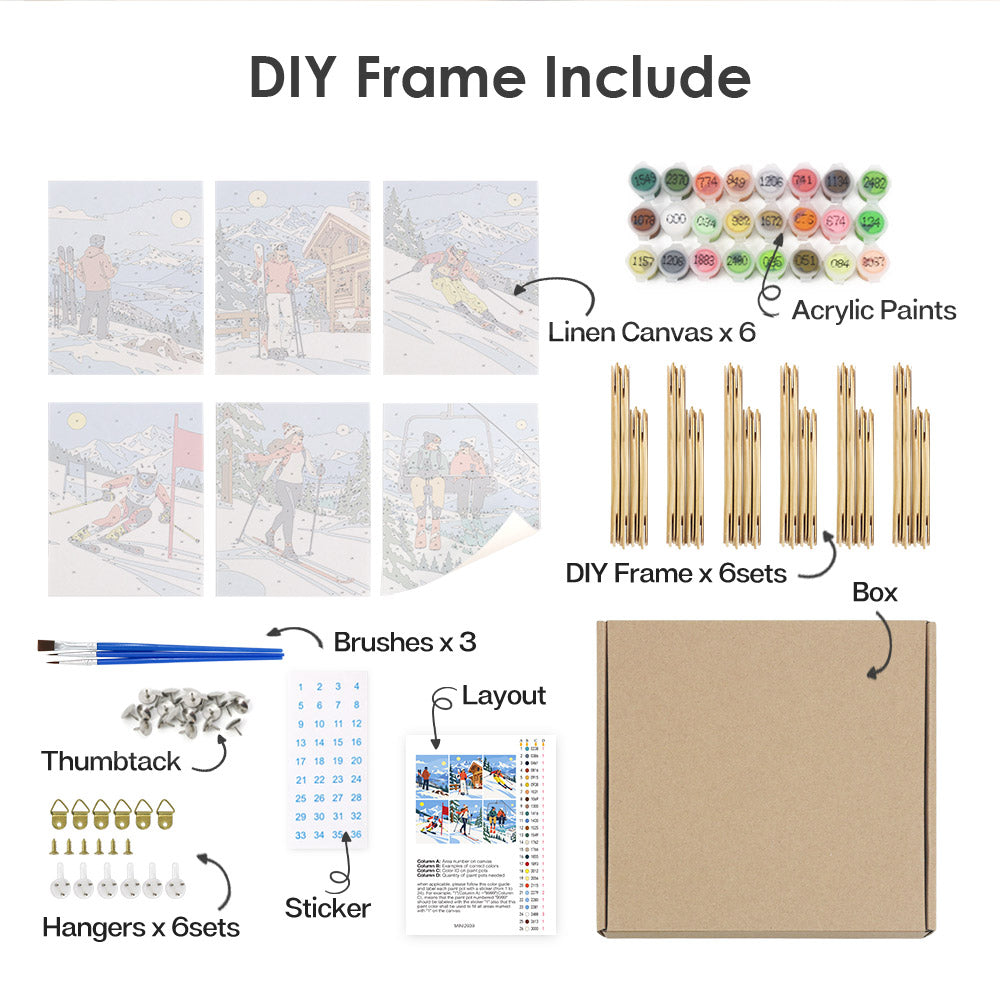 Alpine Ski Days mini paint by numbers – image 18