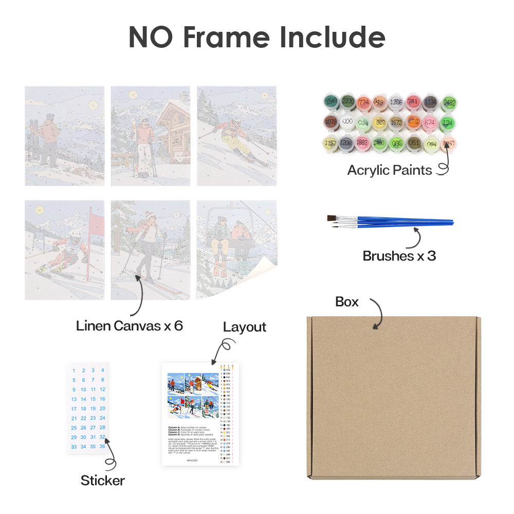 Alpine Ski Days mini paint by numbers – image 19